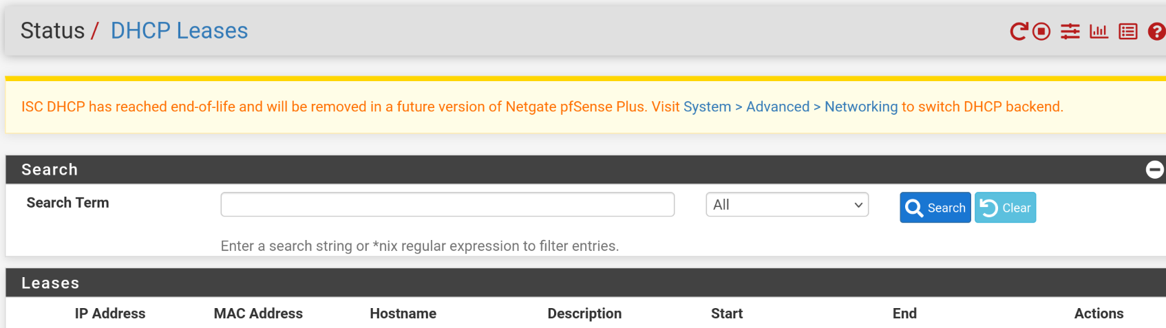 PFSense DHCP Leases