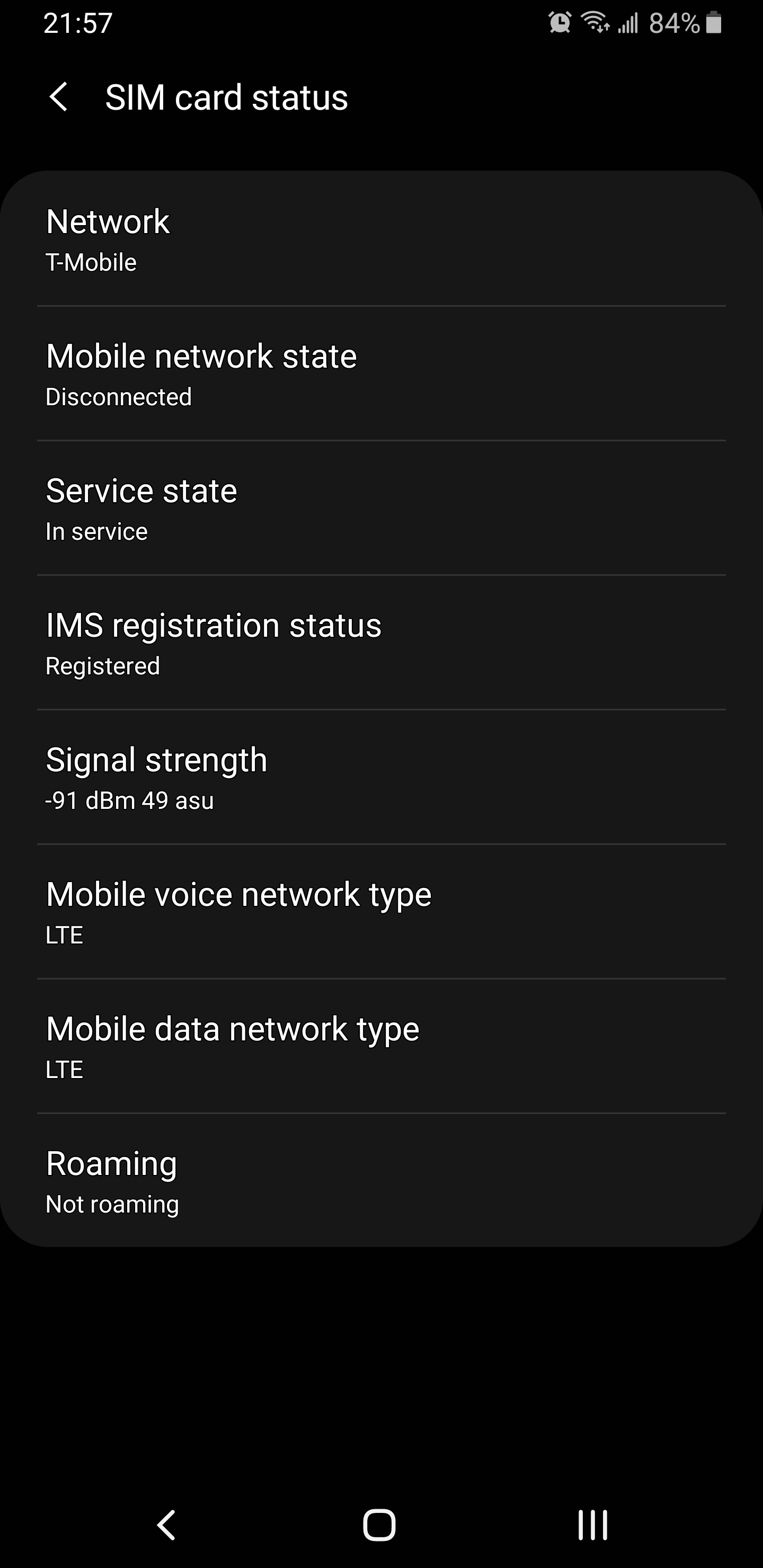 Signal Strength on Android